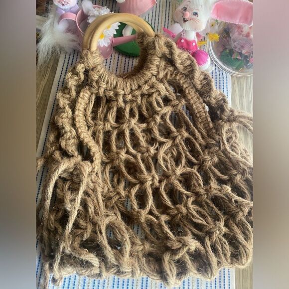 KKIBO Macrame Market Bag Brown - Picture 1 of 14